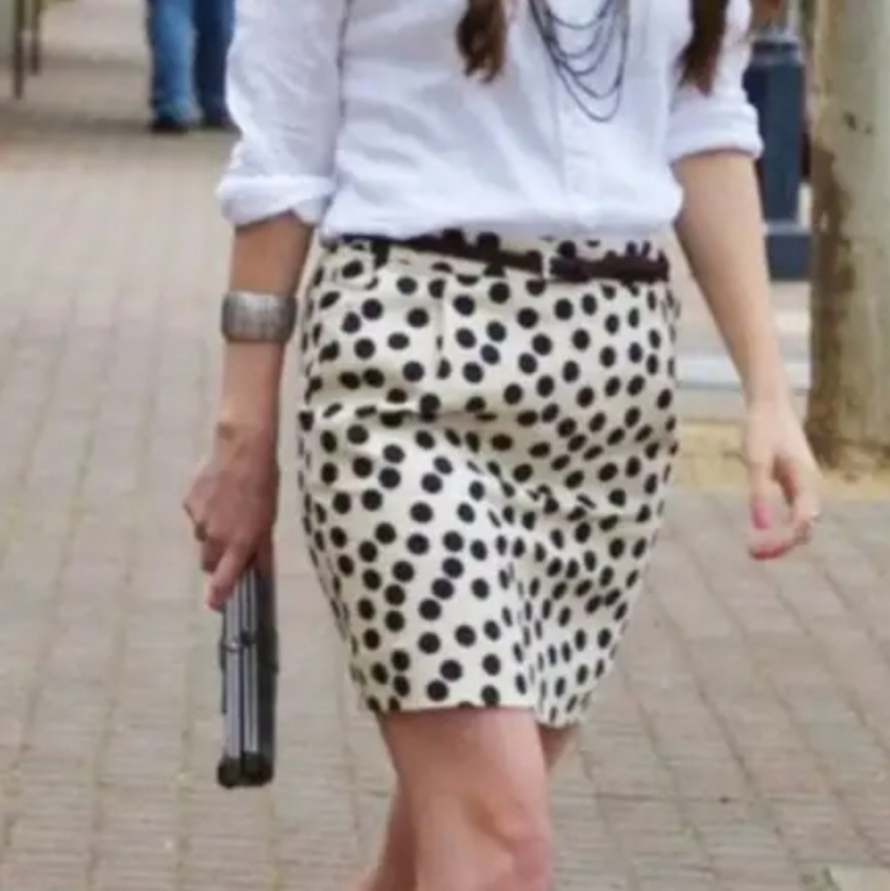 J Crew Polka Dot Mini Pencil Skirt